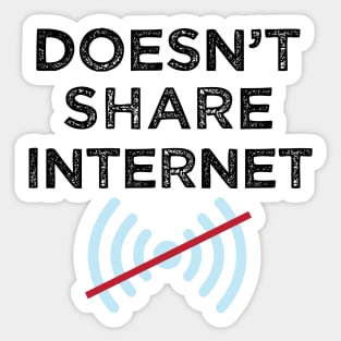 Doesn't share internet or Tether Hotspot Mobile Data Sticker